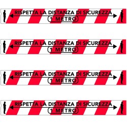 Nastro adesivo in PVC - Rispetta la distanza di sicurezza 50x50
