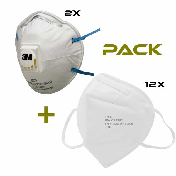 Pack 3M Respiratore monouso 8822 + Mascherina FFP2