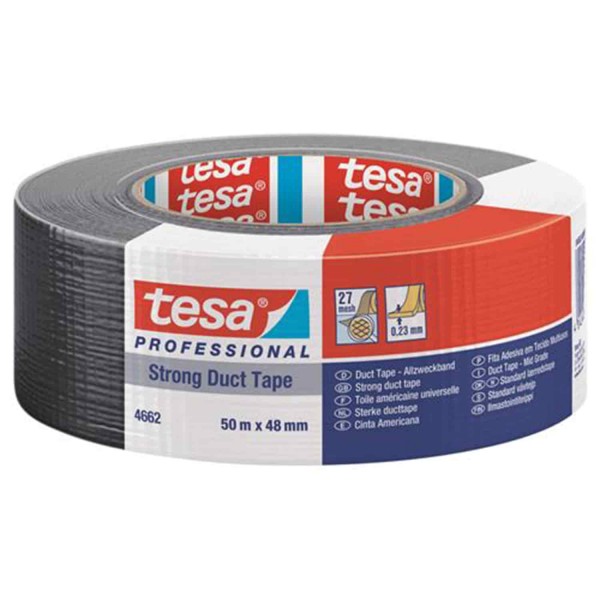 Tesa 4662 - nastro telato Extra Forte Nero - 50x48