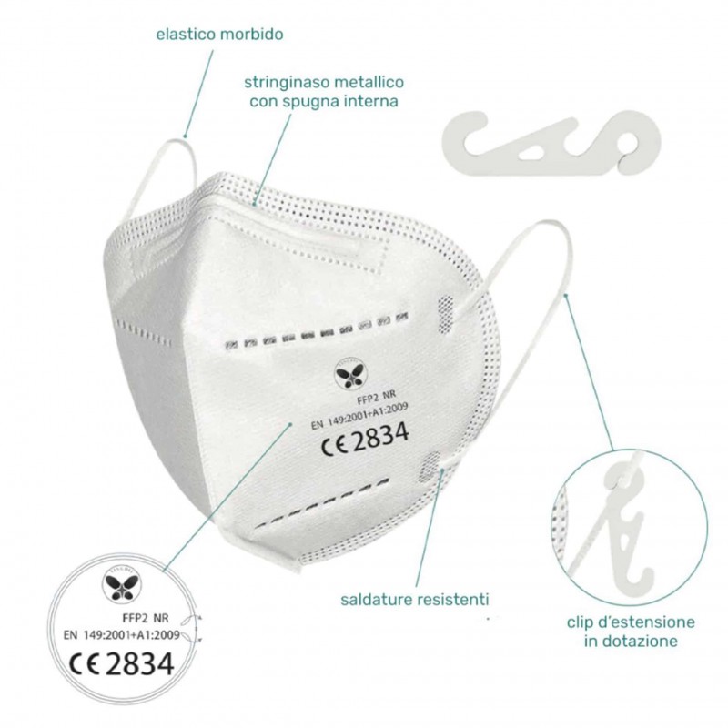 Mascherina FFP2 - senza valvola - Certificata CE