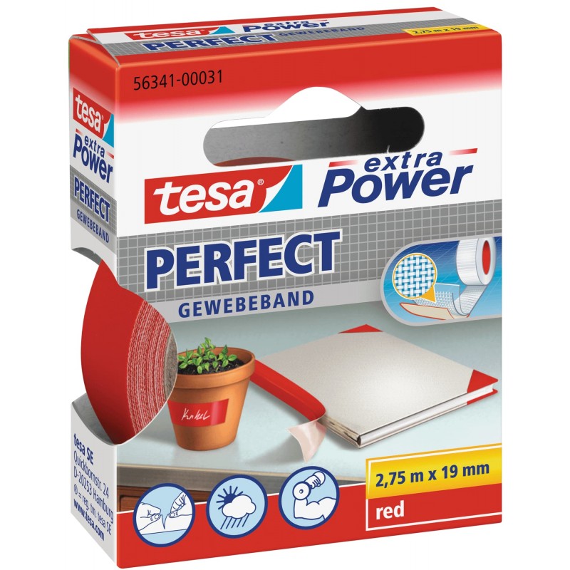Tesa Extra Power 56341 Rosso - 2,75 mt x 19 mm