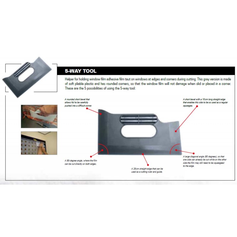 5 Way Tool per l'applicazione di pellicole viniliche e vetrine
