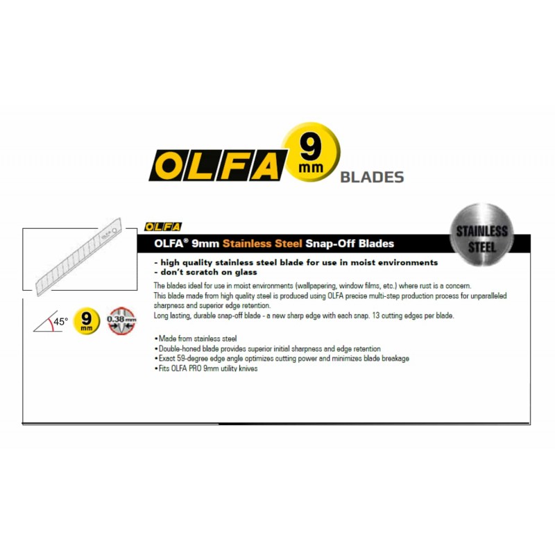 OLFA Lame acciaio 45°
