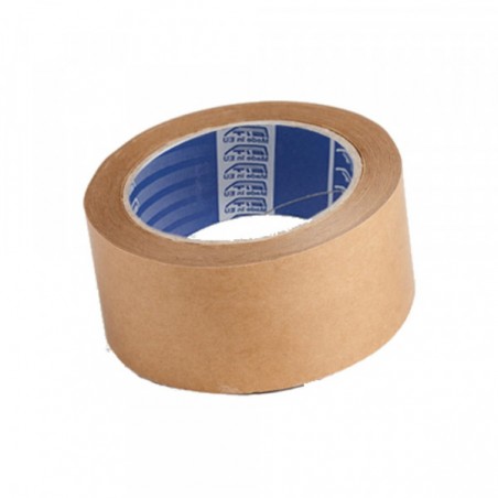 Nastro di carta marrone con adesivo in gomma naturale 50m x 50mm Nastro di carta marrone con adesivo in gomma naturale 50m x 50mm