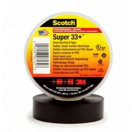 Nastro isolante in PVC Scotch Super 33+ di 3M, 19 mm x 20,1 m Nastro isolante in PVC Scotch Super 33+ di 3M, 19 mm x 20,1 m