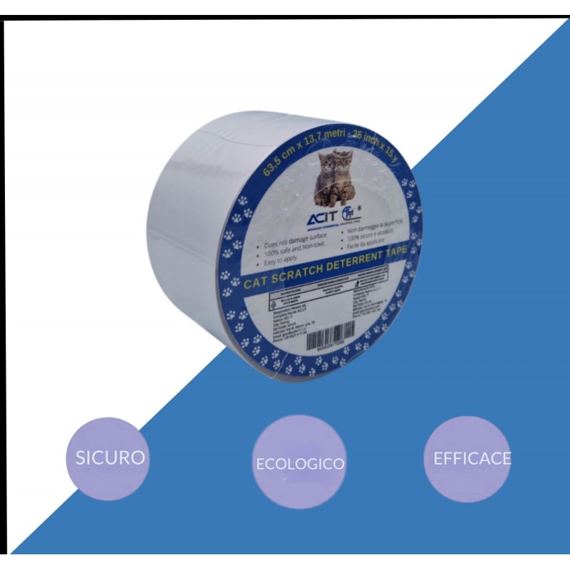 Nastro Biadesivo antigraffio per gatti trasparente, per divani, porte, tavoli e mobili