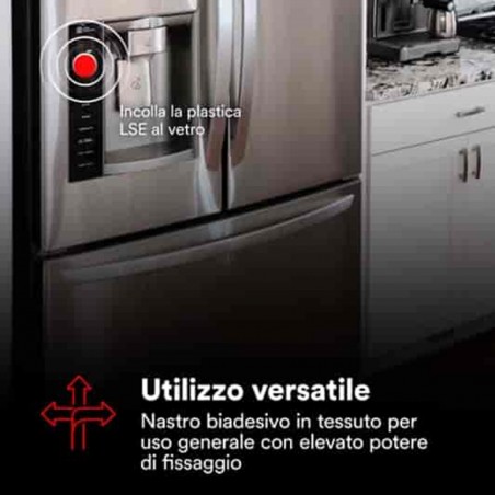 Nastro biadesivo in tessuto 3M 56412, Transparent, 25 mm x 50 m