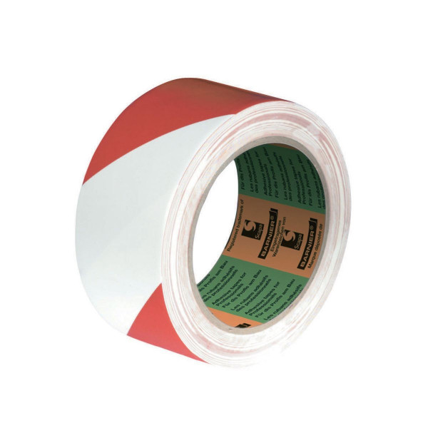 Nastro Segnalinee PVC - bianco/rosso -  giallo/nero  - 50 mm x 33mt
