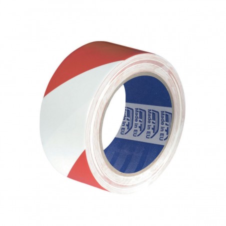 Nastro Segnalinee PVC - bianco/rosso giallo/nero - 13µm - 50 mm x 33mt