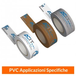 Nastro Adesivo PVC su Fondo Bianco, Trasparente o Marrone