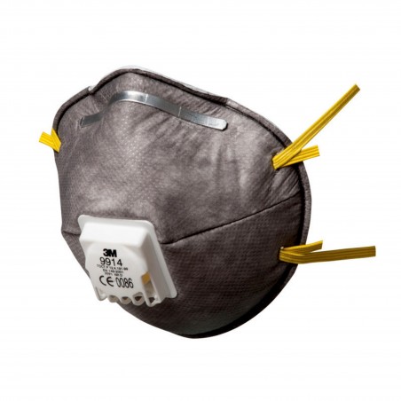 3M™ Respiratore monouso 9914, con carboni attivi (per Vapori Organici), FFP1 NR D, con valvola 3M™ Respiratore monouso 9914, con carboni attivi (per Vapori Organici), FFP1 NR D, con valvola