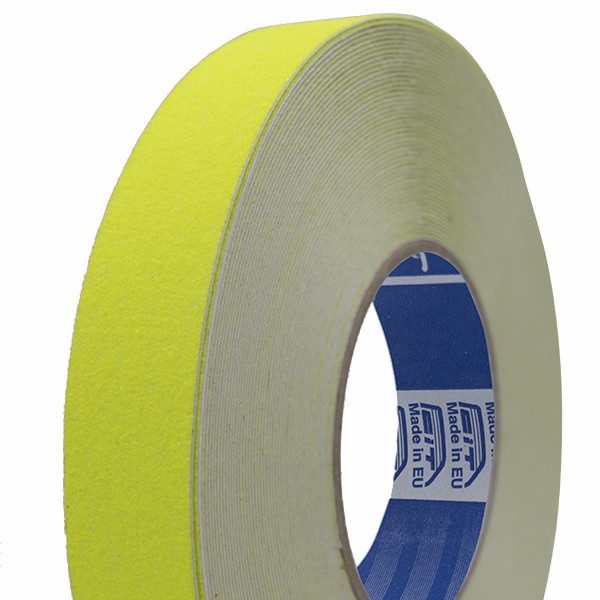 Antisdrucciolo giallo fluo calpestatile - 18,3 mt x 25 mm