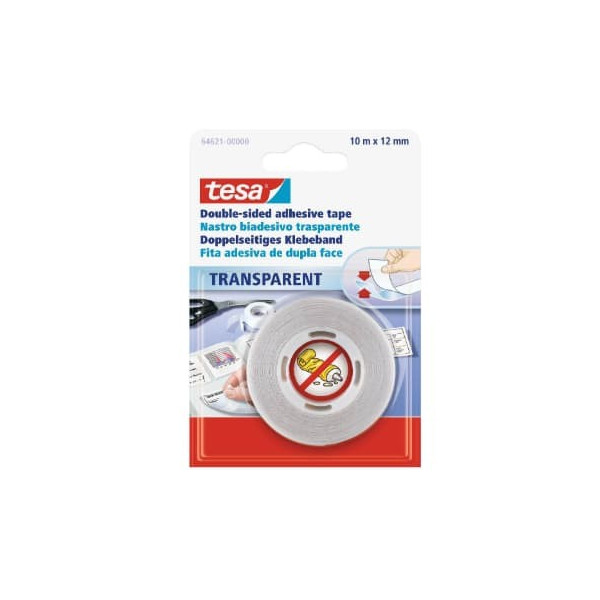 TESA 64621 Nastro biadesivo Trasparente 10x12 Blister
