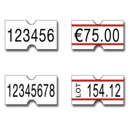 Etchette 21x12 Riga Rossa Rettangolare - Adesivo Permanente