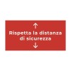 Flooring warning adhesive  RISPETTA LA DISTANZA - DOPPIA FRECCIA (RESPECT THE DISTANCE - DOUBLE INDICATOR)