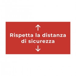Adesivo segnaletico per pavimento RISPETTA LA DISTANZA - DOPPIA