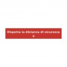 Adesivo segnaletico per pavimento RISPETTA DISTANZA - FRECCIA