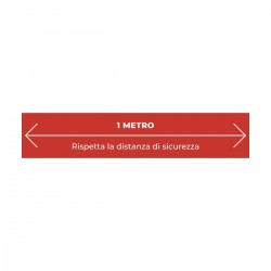 Adesivo segnaletico per pavimento DISTANZA 1 METRO ORIZZONTALE